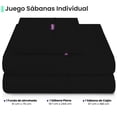 thumbnail image 2 of Sabanas Lisas Ubbe, Tamaño Individual, Color Negro, 3 Piezas, 2 of 7