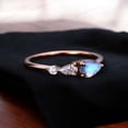thumbnail image 2 of JEWELRYTREASURE 7x5 mm / 1 Ct Moonstone Engagement Ring CZ Diamond Statement Jewelry Rose Gold Wedding Ring Gift for Her Pear Cut Gemstone Ring, 2 of 4