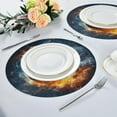 thumbnail image 6 of Coolnut Ice Fire Baseball Round Placemats Washable Placemats Non-Slip Heat-Resistant Table Place Mats for Dining Kitchen Holiday Party Table 15.4"-6PCS Home Decor, 6 of 7