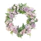 thumbnail image 1 of Corona de flores artificiales de rosas, coronas para puertas al aire libre, corona de primavera y verano. Púrpura, 1 of 9