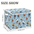 thumbnail image 5 of Yayeee Collapsible Cube Storage Bin with Lid Fabric Closet Decorative Basket with Handles, Blue Hockey Pattern, 5 of 7