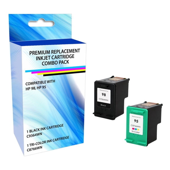 Remanufactured eReplacements Ink Cartridge - Alternative for HP 98, 95 Black, Color