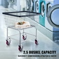 thumbnail image 3 of BENTISM Wire Laundry Cart Wire Laundry Basket 2.2 Bushel Heavy Duty w/ 5'' Wheels, 3 of 9