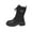 Black, variant on Mevxay Women's Fashionable Casual Winter Plus Velvet Warm Short Snow Boots Solid Color Round Toe Flat Ankle Boots Black Size 8.5