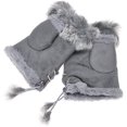 thumbnail image 5 of Mujeres Adolescente Clásico Invierno Cálido Piel de Conejo Manos Muñeca Calentador Mitones (Gris) JAMW Sencillez, 5 of 5