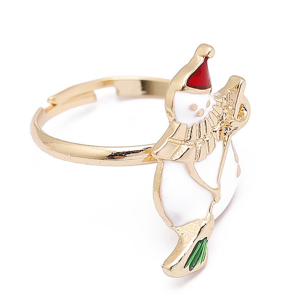 Anillo abierto de aceite de gota de aleación de árbol de Navidad de alce de muñeco de nieve de dibujos animados de Navidad Wmkox8yii fajkfhkj3050