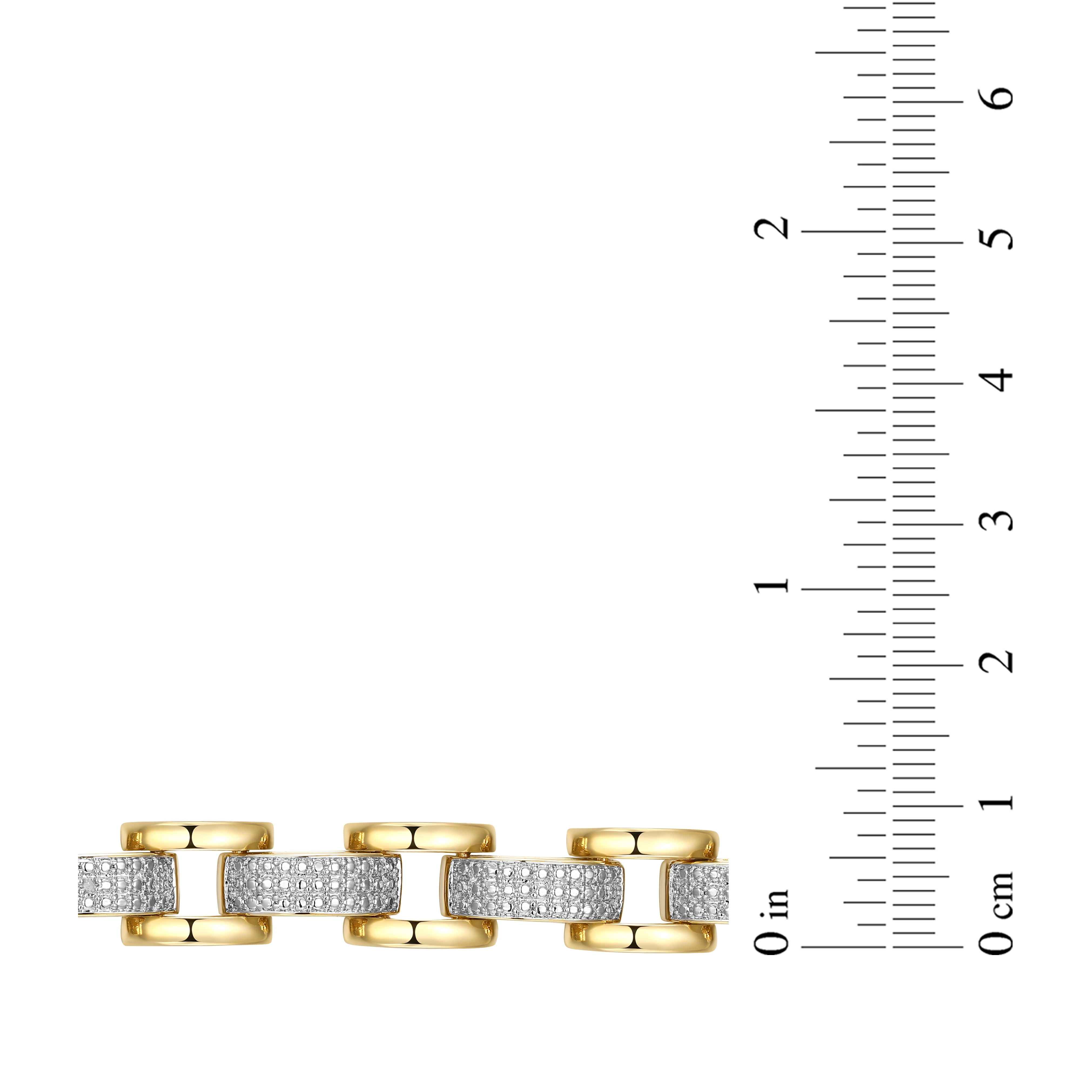 Forever Facets Diamond Accent Chunky Link Bracelet in Two-Tone Rhodium over Bronze, Adult Female
