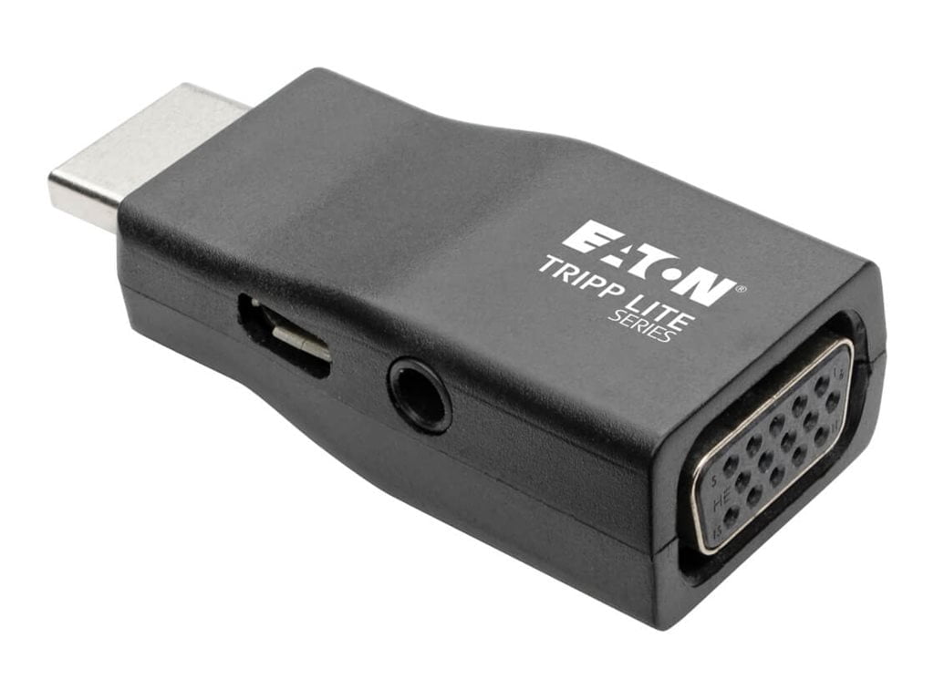 Tripp Lite Compact Hdmi To Vga Adapter With Audio (m/f), 1920 X 1200 (1080p) @ 60 Hz - Video Converter - Hdmi - Vga - Black