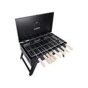 Gate Garden Briefcase Barbeque Grill (8 Skewers, Black) | Tandoor Barbeque Chicken Grill Set With Skewers and Charcoal Tray | Outdoor Barbeque Grill Kit | Portable and Foldable Chicken Charcoal Grill
