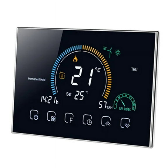Smart Tuya Voice Control Smart Programmable Thermostat APP Control LCD Water/Gas Boiler Heating Black WiFi