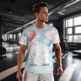thumbnail image 3 of Wukai Cute Elephant Print Men's Short-Sleeved Mesh T-Shirt,Quick-Dry Short Sleeve Workout T-Shirt-X-Small, 3 of 8