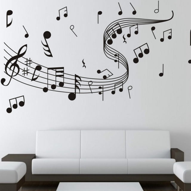 YLSHRF 2Pcs Music Note Wall Stickers Household Music Note Wallpaper Sticker DIY Wall Stickers Floor Stickers For Home Decoration