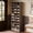 Gray, variant on Fnova 71" Storage Shelf, Modern Freestanding Wooden Bookshelf, 30-Cubby Shoe Cabinet With 8 Adjustable Shelves, Large Open Bookcase Display Organizer for Living Room, Bedroom, Home Office, White