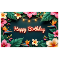 thumbnail image 6 of Yatrandify Colorful Floral Happy Birthday Banner Decorative Lights Neon Print Tropical Hibiscus for Birthday Party Celebration Outdoor Indoor, 6 of 7