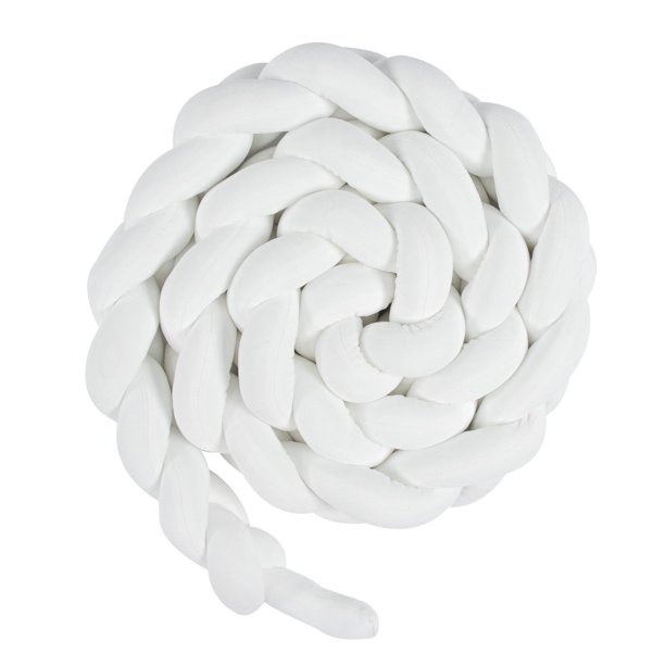 Almohada de bola de nudo largo tejida, bola de nudo, cama decorativa para habitación de niños