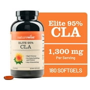 NatureWise CLA 1300 - CLA Supplement w/ 95% Active Conjugated Linoleic Acid for Women and Men, Non-Stimulating, Supports Weight & Fitness Goals - Non-GMO, Gluten Free - 180 Softgels[2-Month Supply]