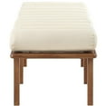 thumbnail image 3 of Maklaine Modern / Contemporary Cream Vegan Faux Leather Bench, 3 of 9