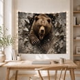 thumbnail image 5 of Grizzly Bear Bursting Through Shattered Stone Wall, Dramatic Digital Art for Wildlife Lovers, Animal Portrait Wall Decor, Birthday Gift Tapestry Wall Hanging for Bedroom and Living Room, 5 of 7