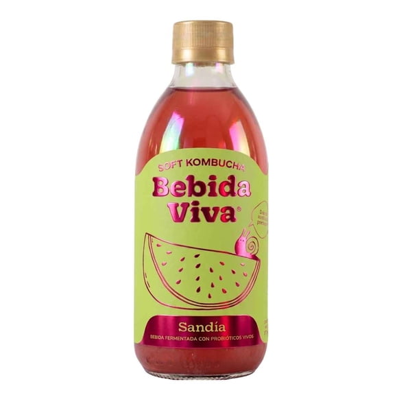 Bebida Kombucha con probióticos sandía fresca 377 ml