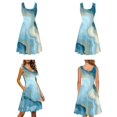 thumbnail image 4 of Jiueut Blue Marble Pattern Hawaiian Shirts for Couples Matching Set Men's Button Down Shirt or Women's Sleeveless Mini Dress, Family Matching Hawaii Outfits for Husband and Wife, XS, 4 of 5