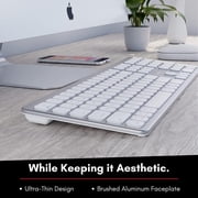 Macally Premium Wireless Keyboard for Mac - Compatible Apple Wireless Keyboard for Mac Mini, MacBook Pro/Air Laptop - Rechargeable Full-Size Wireless Keyboard