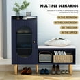 thumbnail image 2 of HLR Modern L-Storage Entryway Bench, Changing Shoe Benches for Entryway Living Room, Navy Blue, 2 of 7