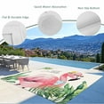 thumbnail image 4 of Fsddascl Summer Green Palm Leaf Outdoor Rug for Patio/Deck/Porch, Non-Slip Large Area Rug 5 x 8 Ft, Pink Flamingo Tropical Plant Indoor Outdoor Rugs Washable Area Rugs, Reversible Camping Rug Carpet, 4 of 5