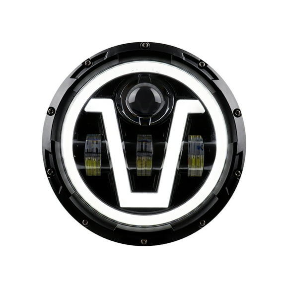 1pcs 12V/24V Motorcycl Headlight 7'' V-shape LED Headlight with Turn Signal Lights DRL Hi/Lo Beam