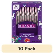 (10 pack) Brach's Raspberry Holiday Candy Canes, 12 Count Box, 5.3 oz