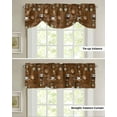 thumbnail image 4 of Tie Up Valance Curtain for Kitchen,Coffee Bean Cup Vintage Brown Linen Rod Pocket Short Curtains Adjustable Tie-Up Shade Valances,Cafe Graffiti Abstract Art Window Treatment for Bathroom Living Room, 4 of 8