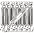 thumbnail image 2 of Joikit 12 Pcs M5 304 Stainless Steel Turnbuckle Hook & Eye Turnbuckle For Cable Wire Rope Tension, 2 of 4