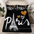 thumbnail image 2 of Homewish Romantic France Paris Bed Sheets,Eiffel Tower King Sheets,Cartoon Heart Print Sheet Set For Girls Kids,4 Pieces, 2 of 7