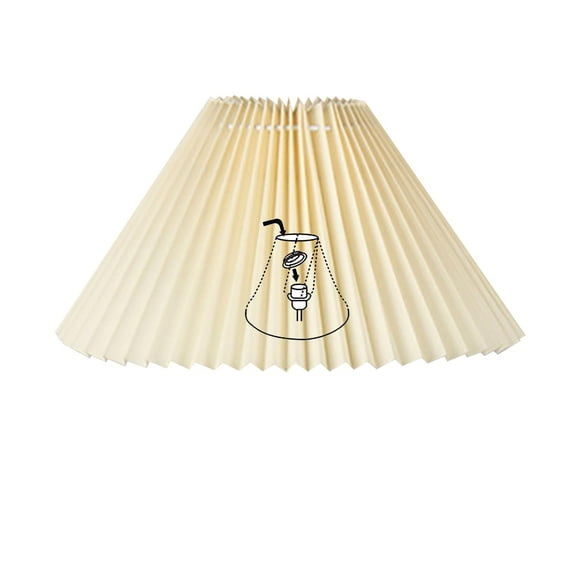 FSLiving Beige Pleated Mushroom Designed Fabric Lamp Shade Replacement, Slip UNO Fitter Art Cover, DIY Torchiere Shade Decorative for Ceiling Pendant Light Table Lamp Swag Lamp Wall Sconce