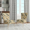 thumbnail image 2 of Designart "Classic Blue Peony Elegance III" Beige Antique Upholstered Accent Chair - Cottage Arm Chair For Living Room, 2 of 5