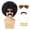 Black-2, variant on A 1970s disco-style African men's wig, complete with glasses, a necklace, a beard, and a wig cap. The naturally voluminous, short, curly synthetic wig is perfect for Halloween, Christmas, and cosplay