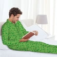 thumbnail image 6 of Disketp St Patrick's Day Mens Pajama Set, Soft Warm Long Sleeve Sleepwear, Cozy Button-Down Pjs for Men-Medium, 6 of 7