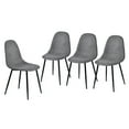 thumbnail image 7 of Homy Casa Dining Chair Set of 4, Upholstered Linen-Look Modern Kitchen Seating Chairs, Charcoal Gray, 7 of 7
