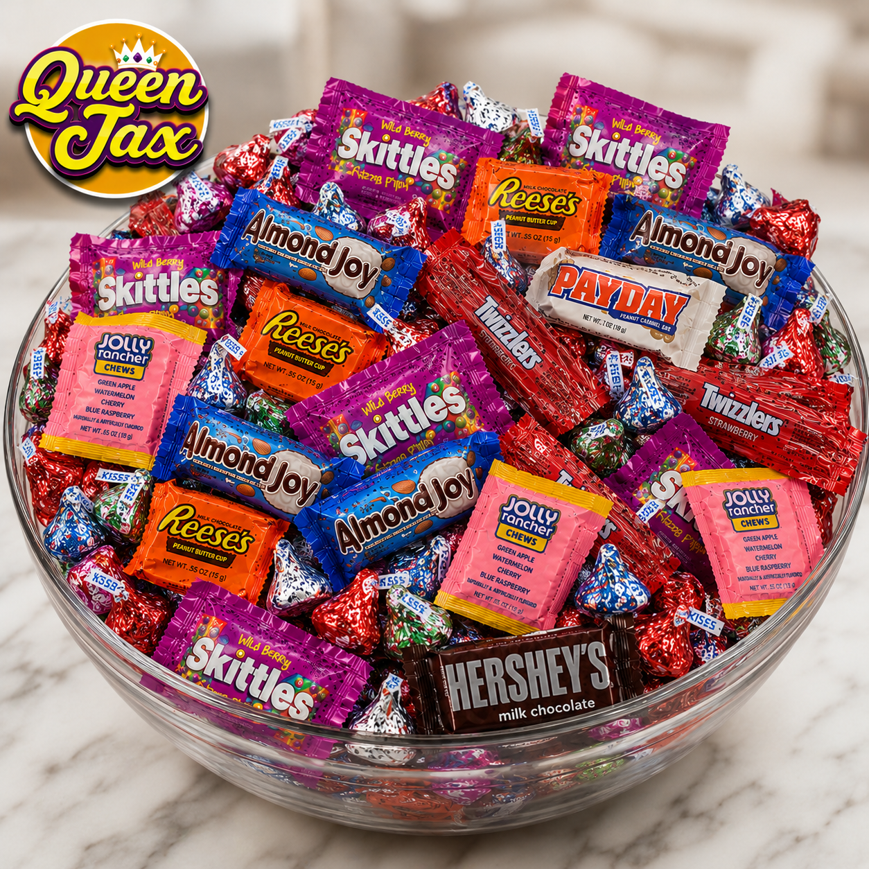 QUEEN JAX Assorted Bulk Chocolate Candy, 2 LB Individually Wrapped