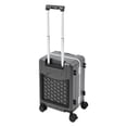 thumbnail image 5 of Grey 20" Adjustable Double Handle Ride-on Luggage,Travel Carry On Trolley Case with Mesh Pocket for Kids,Children's Ride On Suitcase with Wheels & TSA Lock, 5 of 18