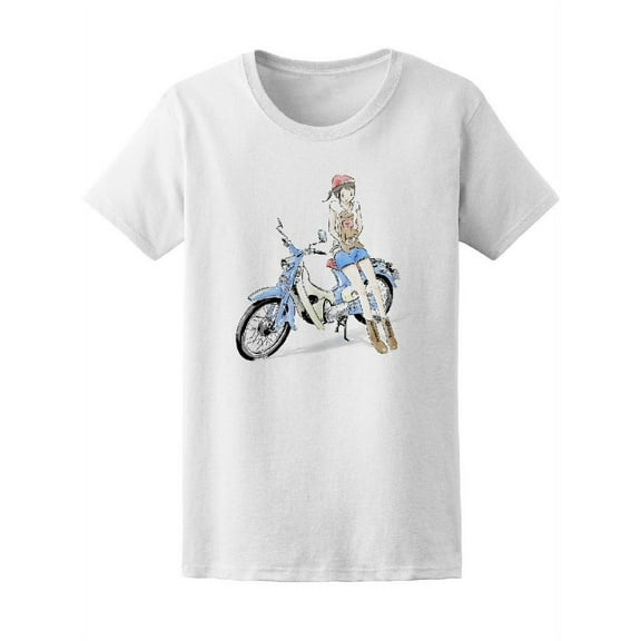 Girl Hugging Her Dog Motorcycle T-Shirt Women -Image by Shutterstock, Female XX-Large
