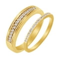 thumbnail image 2 of AFFY Round Cut White Natural Diamond His And Hers Wedding Band Set in 14k Yellow Gold (0.25 Cttw), 2 of 2