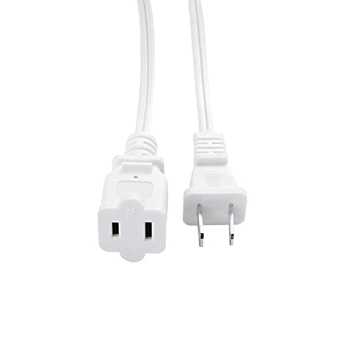 5FT Power Cable 2 Prong, AC Outlet Polarized Extension Cord, US Indoor