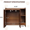 thumbnail image 2 of Large Litter Box Enclosure with Litter Collector, Hidden Litter Box Furniture for Automatic Litter Box, Cat Robot 3/4, Dog Proof Litter Box Cabinet, Side Table, Walnut, 2 of 9