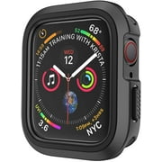 Compatible with Apple Watch Serise 5 4, Soft Silicone Shockproof and Shatter-Resistant Protective Bumper Cover Case C37 (Black, 40mm)