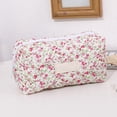 thumbnail image 2 of Printed Fluffy Zippered Makeup Bag, Zipped Makeup Bag, Beautiful and Cute Floral Pattern Pencil Case, Suitable for Home, Travel, and Office, Can Store Lipstick, Cosmetics, and Other Small Items, 2 of 5