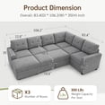 thumbnail image 2 of Marrber 106.2” U-Shaped Sectional Sleeper Sofa with Pull Out Bed & Reversible Storage Ottoman, Modular Sofa Bed for Living Room, Flannel Gray, 2 of 12
