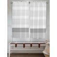 thumbnail image 6 of Bedroom Curtains 63 Inches length, Grey Stripe Window Treatment Curtain Drapes, Modern Abstract Monochrome Geometric Rod Pocket Curtain Panels for Living Room Kitchen, 42"x63", 2 Panels, 6 of 7