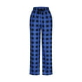 thumbnail image 3 of Ydkzymd Mens Plaid Pants Pajamasd Flannel Buffalo Plaid Mens Plaid Pants Drawstring High Waist Pajamas with Pockets Pants Lounge Straight Leg Pj Pants L Blue, 3 of 4