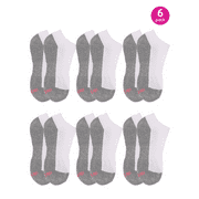 Women’s Grey Sole No Show Everyday Cushion Socks, 6 Pair