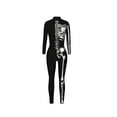 thumbnail image 4 of KOMOO Women Halloween Skeleton Bodysuit Long Sleeve Bodycon 3D Skeleton Skinny Jumpsuit Bone Skull Cosplay Catsuit, 4 of 5